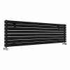 Norden 473 x 1800mm Black Double Horizontal Oval Tube Designer Radiator