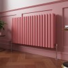 Norden 600 x 1181mm Rose Clair Pink Double Horizontal Oval Column Designer Radiator