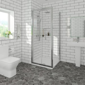 Ennerdale 760mm Bi-Fold Shower Door with 900mm Side Panel - Chrome