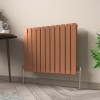 Karlstad 600 x 750mm Metallic Bronze Double Flat Panel Horizontal Designer Radiator