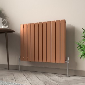 Karlstad 600 x 750mm Metallic Bronze Double Flat Panel Horizontal Designer Radiator