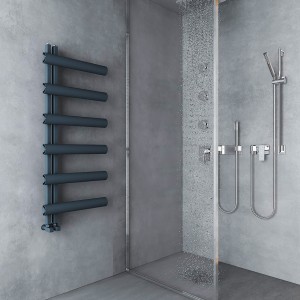 Carisa Moon L 1200 x 500mm Anthracite Designer Aluminium Towel Rail