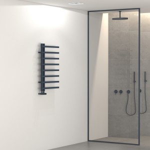 Carisa Terra L 800 x 500mm Anthracite Designer Aluminium Towel Rail
