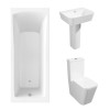 Cordoba Square Modern Bathroom Suite with Single Ended Bath - 1700 x 700mm