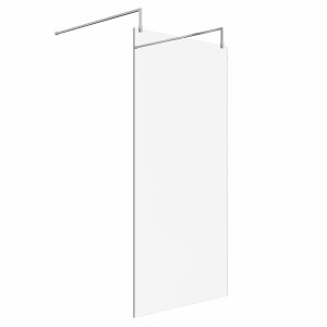 Wasdale 1000mm Chrome Walk Through Wet Room Screen With L-Shape Support Arms