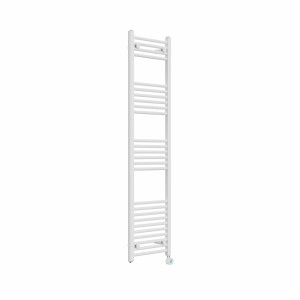 Bergen 1600 x 400mm Straight White Thermostatic Touch Control Electric Heated Towel Rail