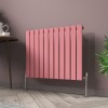 Karlstad 600 x 750mm Rose Pink Single Horizontal Flat Panel Designer Radiator