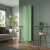 Lulea 1800 x 480mm Pastel Green Double Flat Panel Vertical Designer Radiator