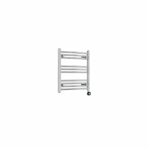 Fjord 600 x 600mm Curved Chrome Thermostatic Touch Control Electric Heated Towel Rail