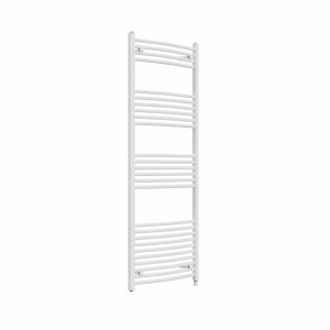 Fjord 1600 x 600mm Curved White Prefilled Electric Heated Towel Rail