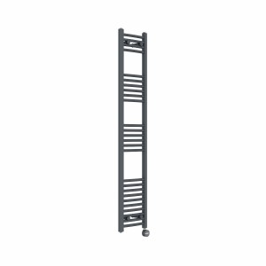 Fjord 1600 x 300mm Curved Anthracite Thermostatic Touch Control Electric Heated Towel Rail