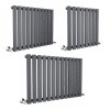 Lulea - Anthracite Flat Panel Horizontal Designer Radiator- 600mm Height - Choice of Width