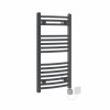 Fjord 800 x 400mm Curved Anthracite HEC Thermostatic Electric Heated Towel Rail