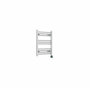 Bergen 600 x 500mm Straight Chrome Thermostatic Touch Control Electric Heated Towel Rail