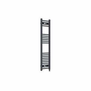 Bergen 1200 x 300mm Straight Anthracite Prefilled Electric Heated Towel Rail