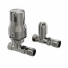 15mm Straight Thermostatic Radiator Valve and Lockshield Pack - Satin Nickel