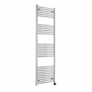 Fjord 1800 x 600mm Curved Chrome Thermostatic Touch Control Electric Heated Towel Rail