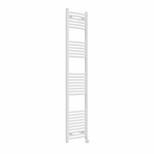 Fjord 1800 x 400mm Curved White Thermostatic Touch Control Wifi Electric Heated Towel Rail