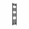 Bergen 1600 x 400mm Straight Black Thermostatic Touch Control Electric Heated Towel Rail