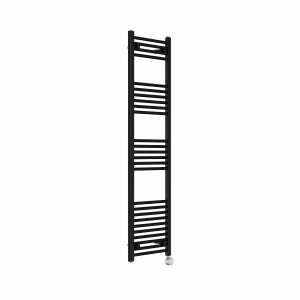 Bergen 1600 x 400mm Straight Black Thermostatic Touch Control Electric Heated Towel Rail