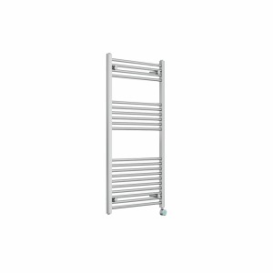 Bergen 1200 x 600mm Straight Chrome Thermostatic Touch Control Wifi Electric Heated Towel Rail