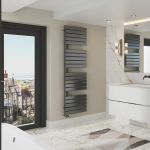 Kristiansund 1800 x 500mm Designer Towel Rail - Gunmetal