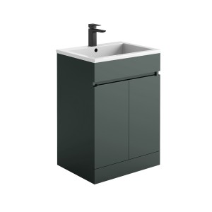 Imperio Faro - Bathroom 600mm Vanity Unit Thin Ceramic Basin and Cabinet - Anthracite