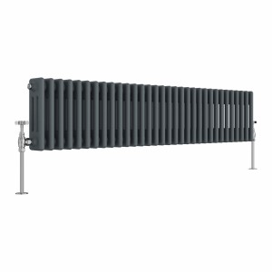 Bern 300 x 1460mm Anthracite Triple Column Horizontal Traditional Radiator