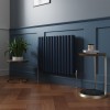 Norden 600 x 768mm Sapphire Blue Double Horizontal Oval Column Designer Radiator
