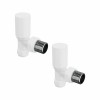 15mm Round Head White Angled Radiator Valves