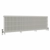 Classic  745 x 2390mm Porcelain White Triple Column Cast Iron Radiator - 38 Sections