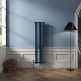 Bern 1500 x 380mm Sapphire Blue Double Column Vertical Traditional Radiator