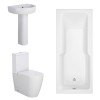 Cordoba Modern Bathroom Suite with Straight Shower Bath - 1700 x 750mm