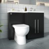 Calm Matt Black Right Hand Combination Vanity Unit Basin L Shape with Back to Wall RAK Tonique Toilet & Soft Close Seat & Concealed Cistern - 1100mm