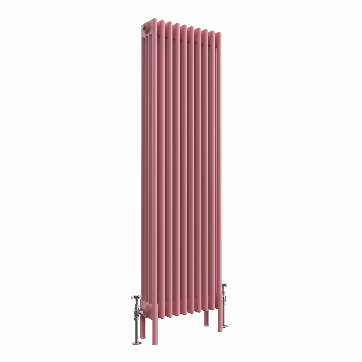 Bern 1500 x 470mm Rose Pink Four Column Vertical Traditional Radiator
