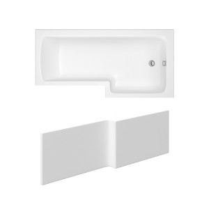 Leyland 1700mm L Shape Shower Bath Right Hand with Front Panel