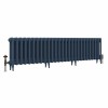 Classic  450 x 1708mm Farrow & Ball Hague Blue Triple Column Cast Iron Radiator - 27 Sections