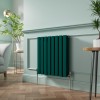 Lulea 600 x 550mm Blue Green Double Flat Panel Horizontal Designer Radiator