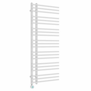 Solberg 1250 x 500mm White Electric Towel Rail with Touch Control Thermostat - 600W