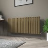 Karlstad 600 x 1430mm Black Gold Single Horizontal Flat Panel Designer Radiator