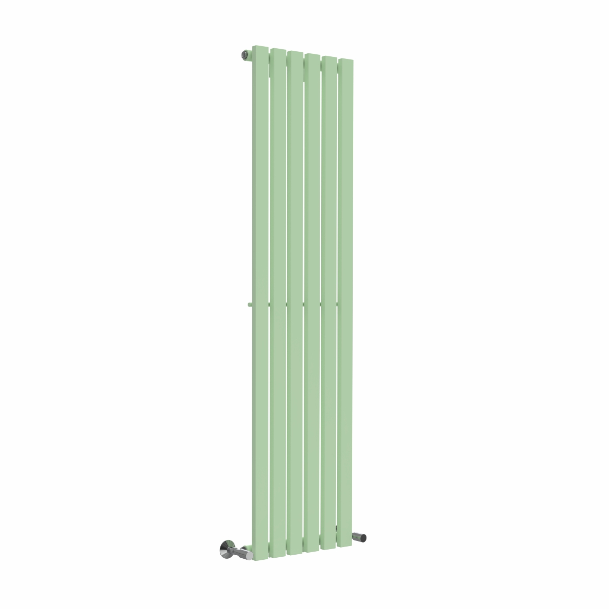 Lulea 1600 x 410mm Pastel Green Single Flat Panel Vertical Designer Radiator