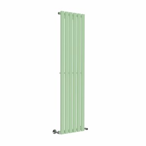 Lulea 1600 x 410mm Pastel Green Single Flat Panel Vertical Designer Radiator