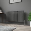 Karlstad 600 x 1158mm Black Silver Single Horizontal Flat Panel Designer Radiator