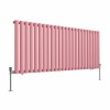 Norden 600 x 1417mm Rose Clair Pink Single Oval Column Horizontal Designer Radiator