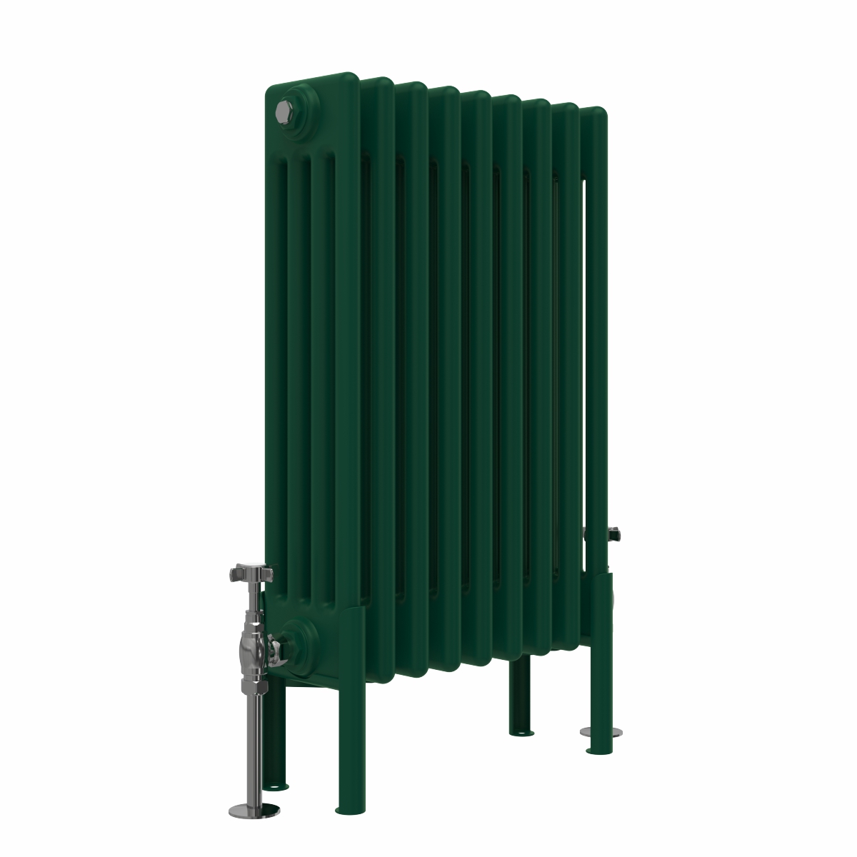 Bern 600 x 425mm Traditional Moss Green Horizontal Four Column Radiator