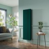 Lulea 1600 x 480mm Blue Green Double Flat Panel Vertical Designer Radiator