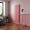 Norden 1800 x 591mm Rose Clair Pink Single Vertical Oval Column Designer Radiator