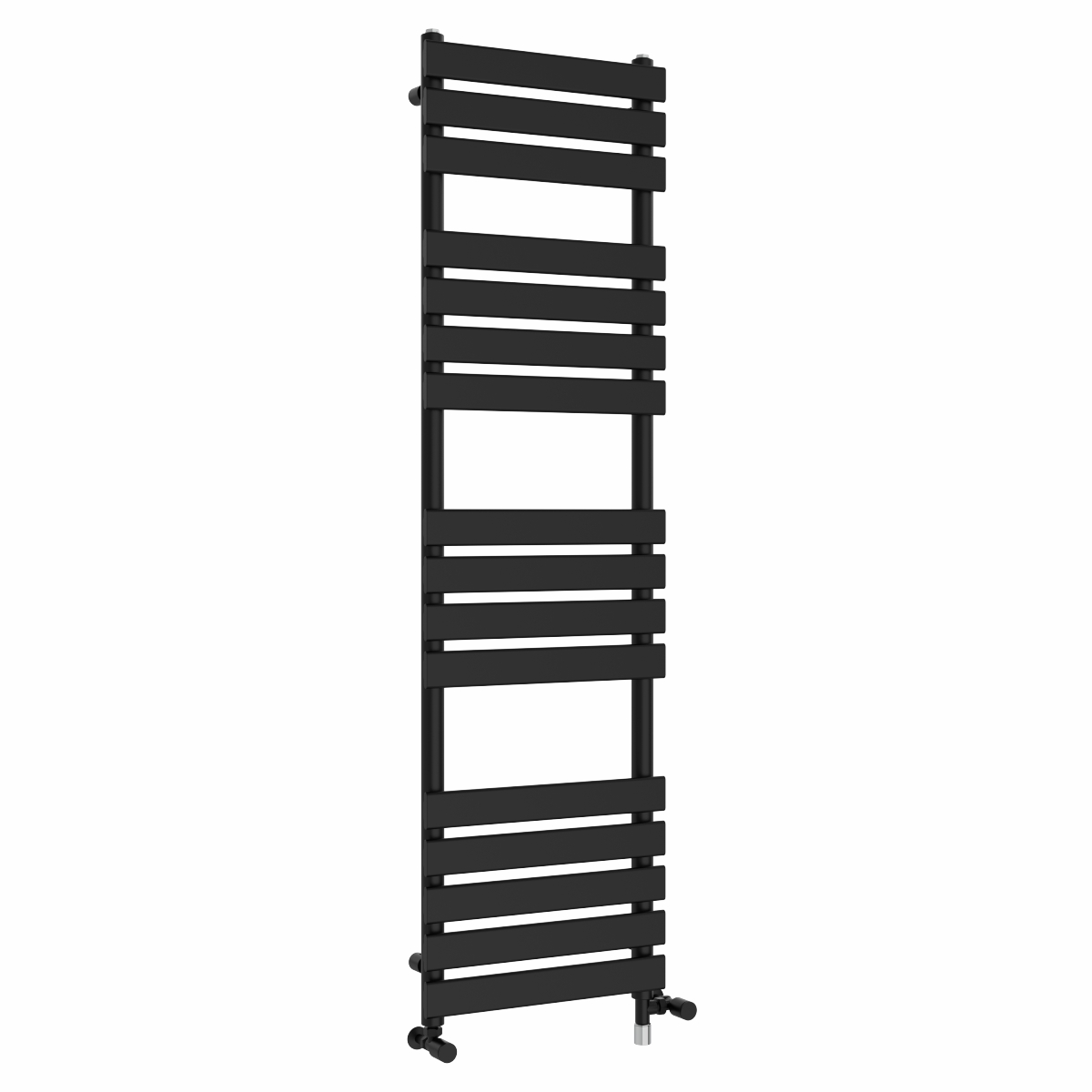 Juva 1600 x 450mm Dual Fuel Satin Black Flat Panel Simple Electric Heated Towel Rail