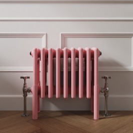 Bern 300 x 425mm Rose Pink Four Column Horizontal Traditional Radiator