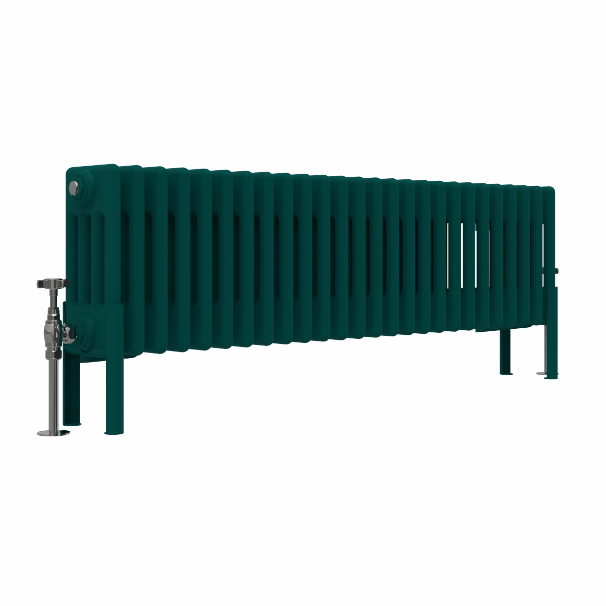 Bern 300 x 1190mm Traditional Blue Green Horizontal Four Column Radiator